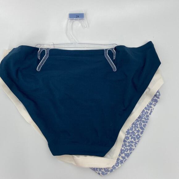 Tranquil & True Bikini Panties Size 2X Blue White Brushed Micro 3 Pack - Picture 4 of 7